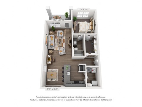 Smith (1 Bed) Floor Plan